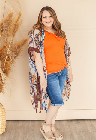 Paisley kimono with Remy tank