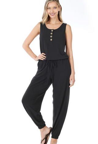 Zoey Jogger Jumpsuit in Black