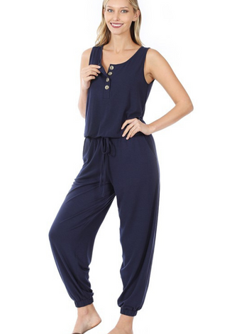 Zoey Jogger Jumpsuit in Navy