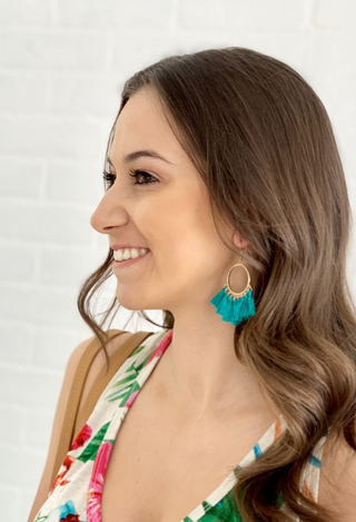 turquoise tassel Earrings
