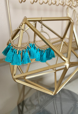 Turquoise Tassel Earrings