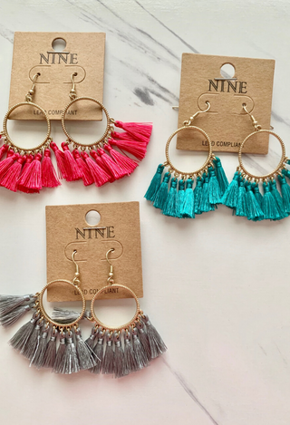 Silk tassel earrings