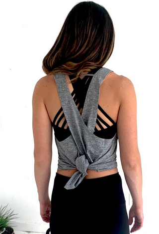 Dream Fit Open Back Top in grey