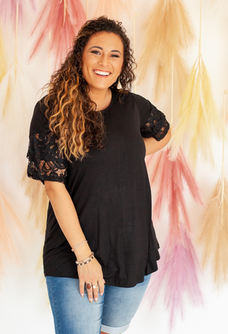 Venice lace top black