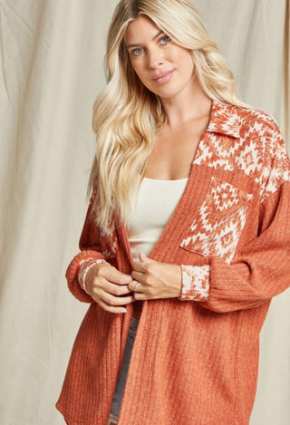 Aztec shacket rust