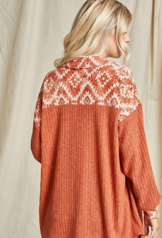 Aztec shacket rust