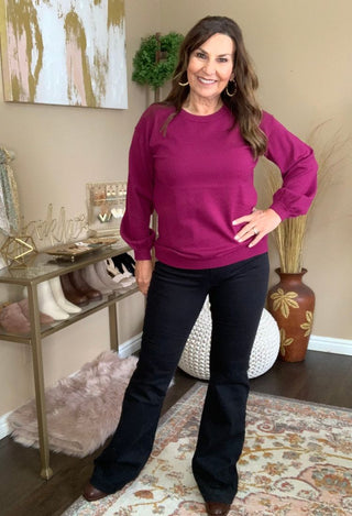 Flare pull on jeans in black