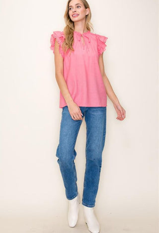 pretty girl blouse in coral