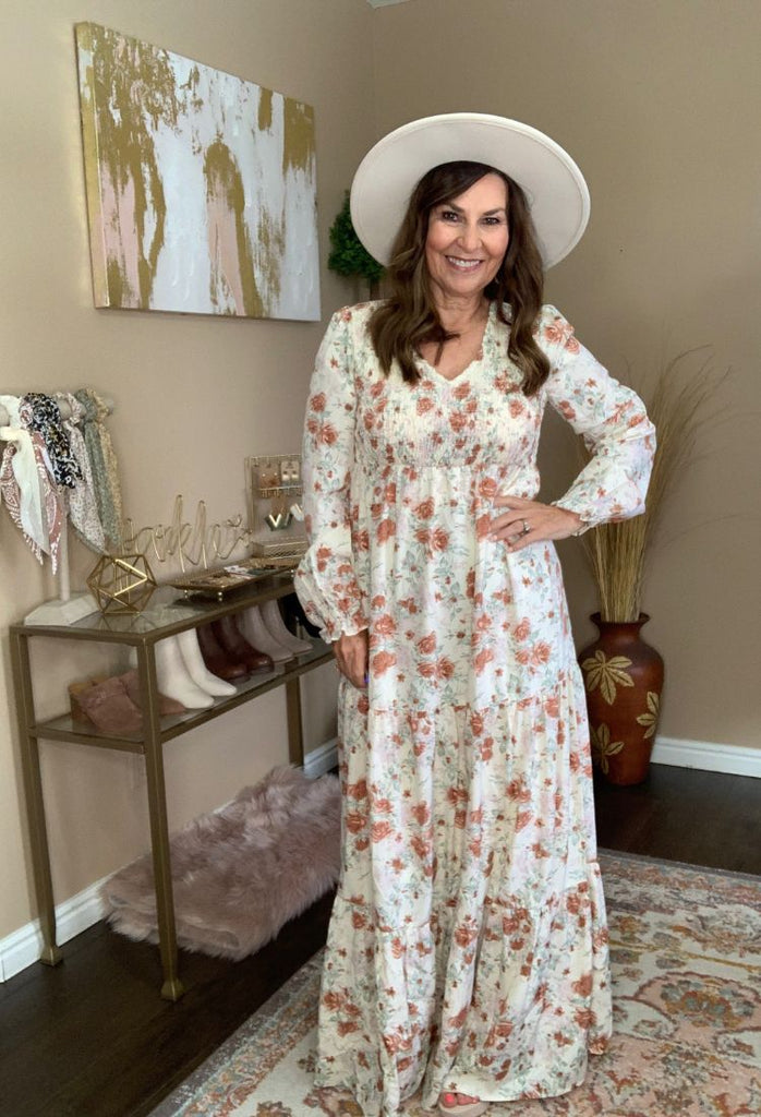 classic rose maxi dress Sophisticated off-the-shoulder misty rose Maxi dress, Garden of Eden XS / 2 / Pink