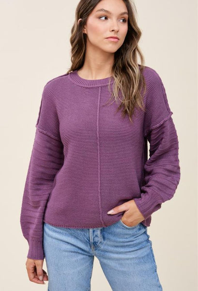 Lena Ribbed sleeve sweater