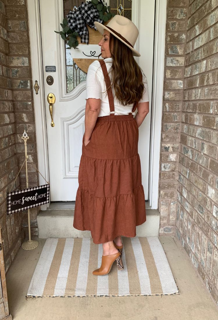 Cassie Tiered Overall Jumper Midi Dress x Large / Autumn Glaze