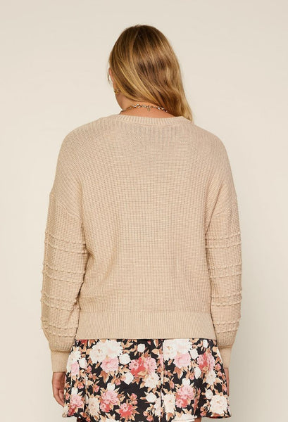 Pom Pom Detail Long Sleeve Sweater