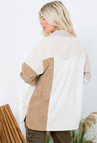 color block shacket back