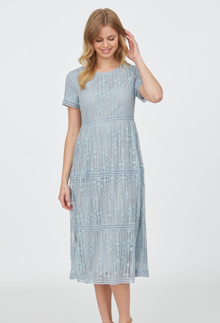 Ember Eyelet Embroidered Lace Midi Dress