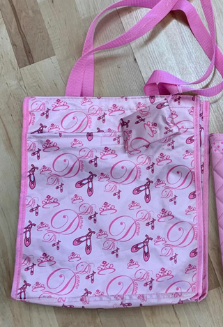 girls pink ballet shoe bag