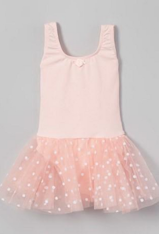 girls pink dot tank dance dress