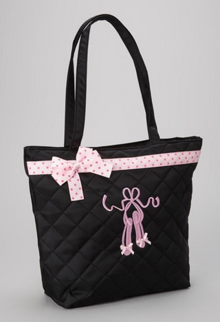 black ballet shoe tote bag