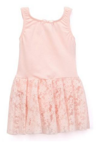 girls pink tank lace dance dress