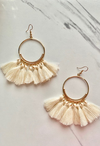 Cream Tassel earrings