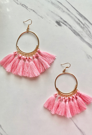 Pink Tassel earrings