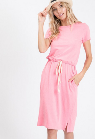 Pink T shirt dress
