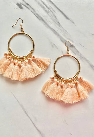 Peach Tassel Earrings