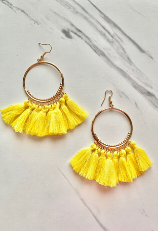 Yellow Tassel earrings