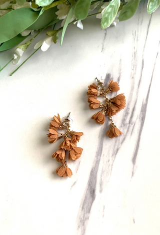 brown Barcelona Flower Earrings