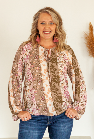 Bohemian Floral Blouse-Dot Dot Dream
