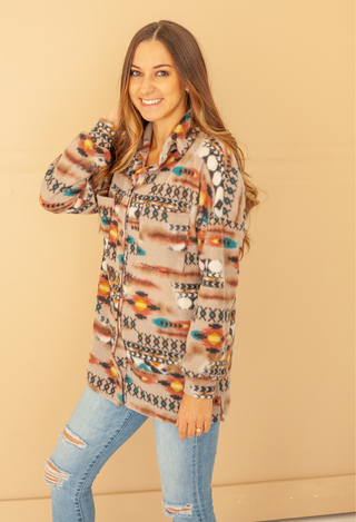 Aztec Print Shacket-Dot Dot Dream
