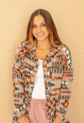Aztec Print Shacket