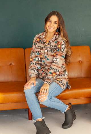 Aztec Print Shacket-Dot Dot Dream
