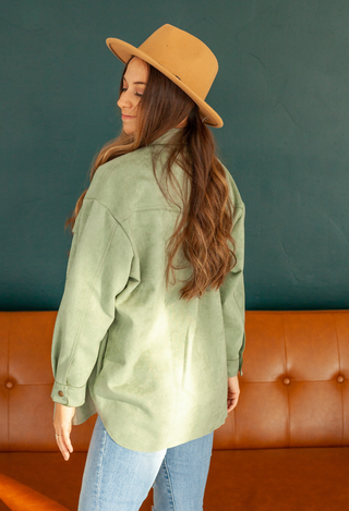 Faux Suede Jacket in suede back view