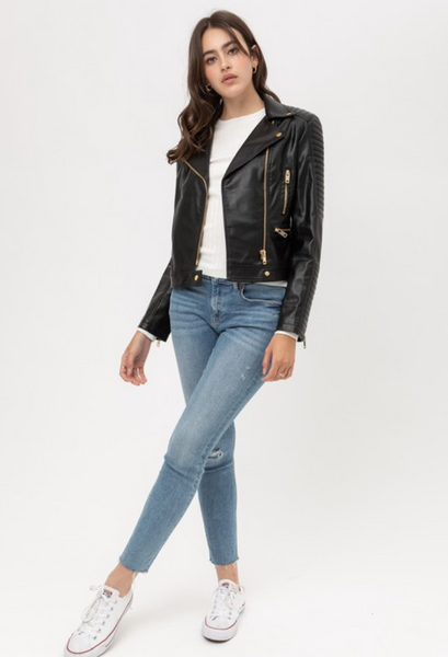 faux leather moto jacket