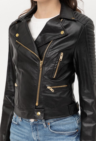 faux leather moto jacket
