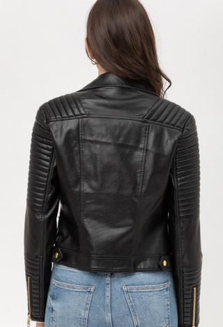 Faux Leather Moto Jacket