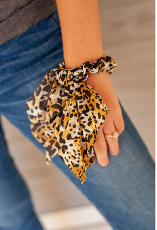 Leopard Hair Scarf in gold
