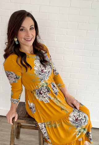 Juniper Floral Dress in yellow