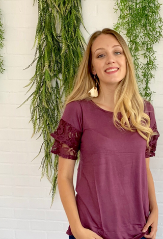 Venice Lace Top eggplant