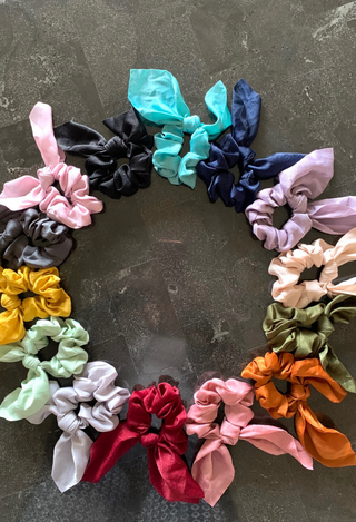 Silk scrunchie scarf in mutiple colors