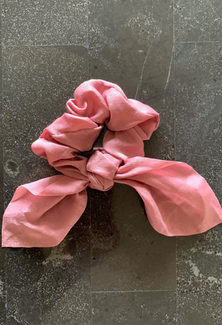 pink silky scruchie
