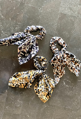 leopard hair scarf set