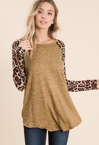 Wild about me top in camel