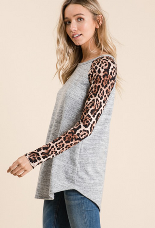 grey leopard top