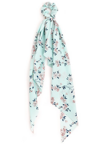 Mint floral hair scarf