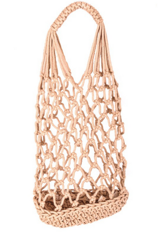 beach mesh bag in tan