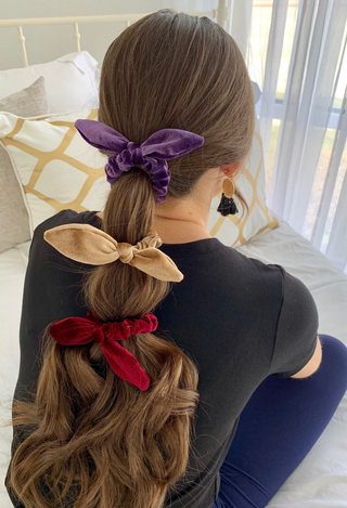 velvet bunny ear scrunchies