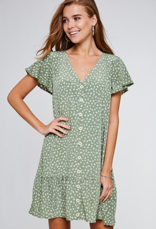 sage shift dress