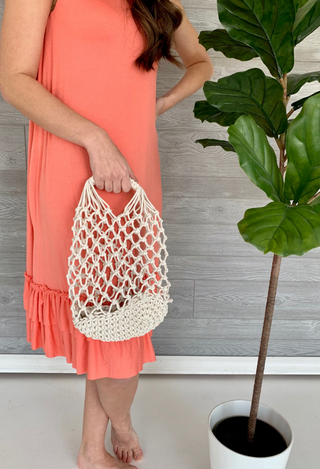 mesh beach bag inn ivory