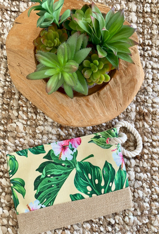 Tropical zip bag yellow